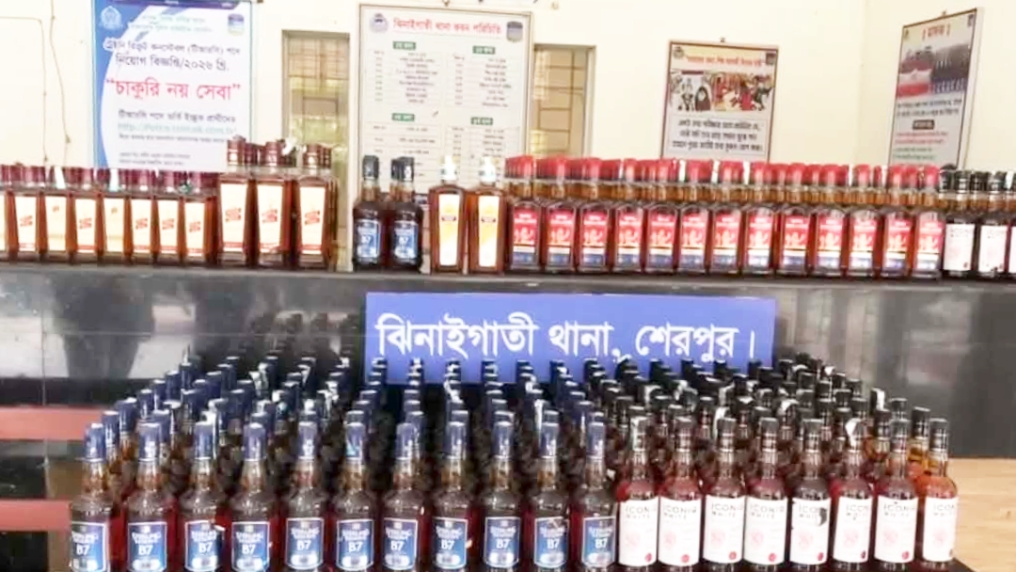 শেরপুরের ঝিনাইগাতীতে বনের ভেতর ১৬ লাখ টাকার ভারতীয় মদ জব্দ