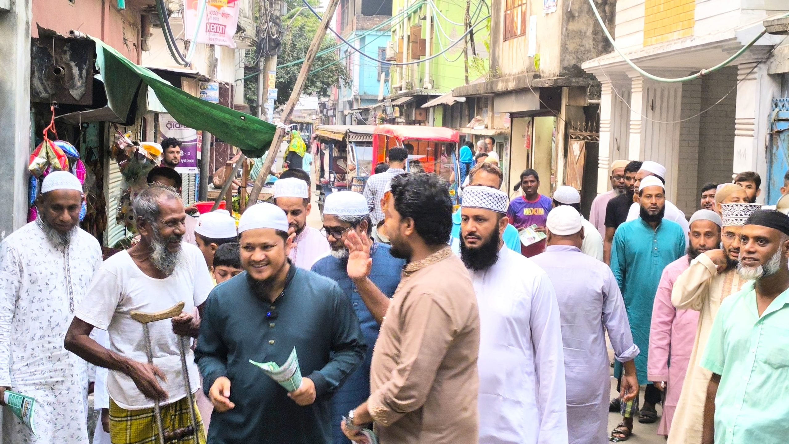 নাসিক ৫ নং ওয়ার্ডে মেয়র প্রার্থী মাওলানা আবদুল জব্বারের গণসংযোগ